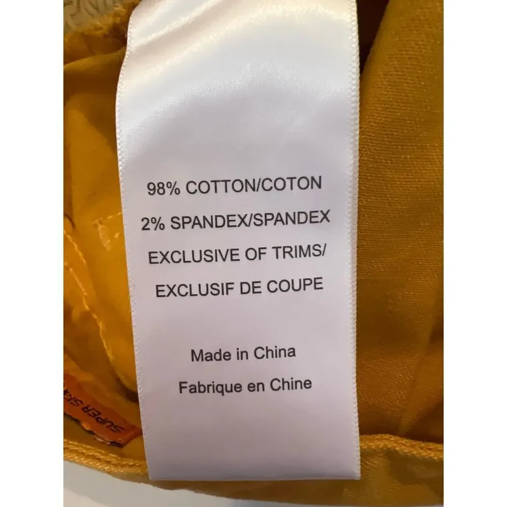 Tory Burch SUPPEY Skin pants golden yellow size 28 NWT